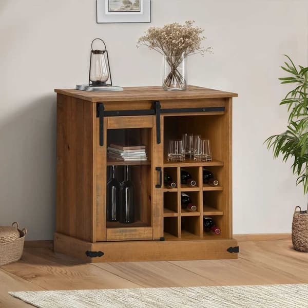 vidaXL skænk HALDEN med skydedør 80x40x80 cm massivt træ