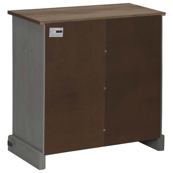 vidaXL skænk HALDEN med skydedør 80x40x80 cm massivt træ grå