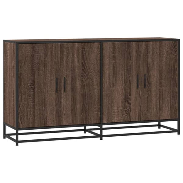 vidaXL Skjenk brun eik 134x35x76 cm konstruert tre