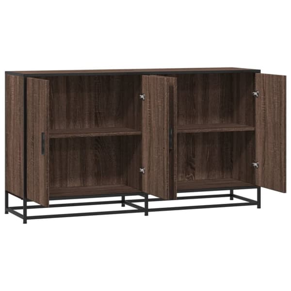 vidaXL Skjenk brun eik 134x35x76 cm konstruert tre