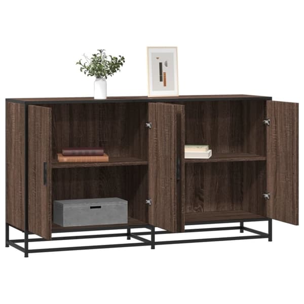 vidaXL Skjenk brun eik 134x35x76 cm konstruert tre