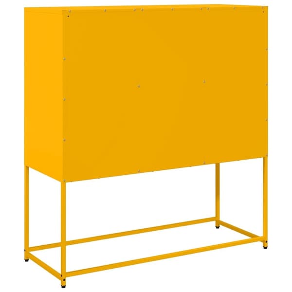 vidaXL skænk 100,5x39x107 cm koldvalset stål sennepsgul