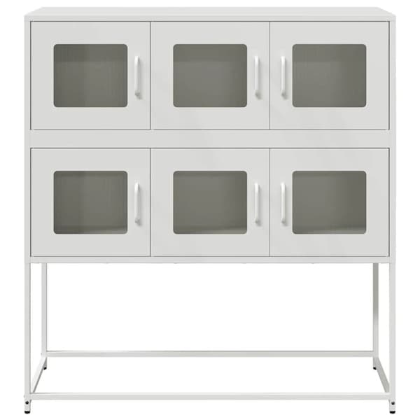 vidaXL skænk 100,5x39x107 cm koldvalset stål hvid