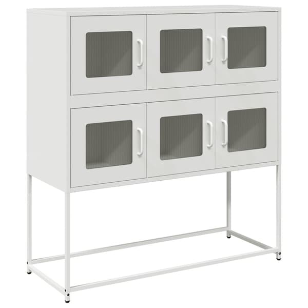 vidaXL skænk 100,5x39x107 cm koldvalset stål hvid