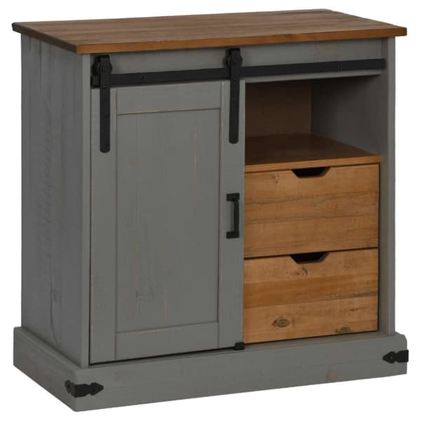 vidaXL senkki HALDEN liukuovella harmaa 80x40x80 cm massiivipuu