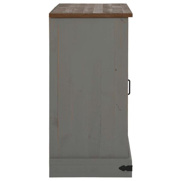 vidaXL Senkki HALDEN 2 Liukuovet Harmaa 112x40x80 cm Massiivipuu