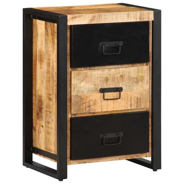 vidaXL skuffeskab 50x35x70 cm massivt ru mangotræ