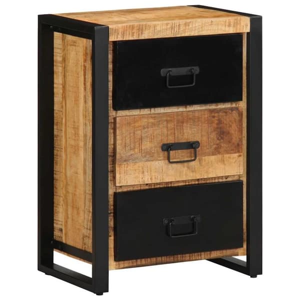 vidaXL skuffeskab 50x35x70 cm massivt ru mangotræ