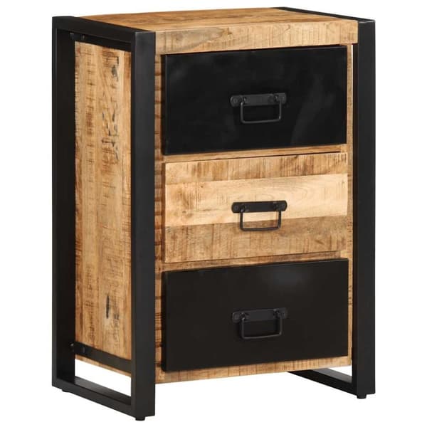 vidaXL skuffeskab 50x35x70 cm massivt ru mangotræ