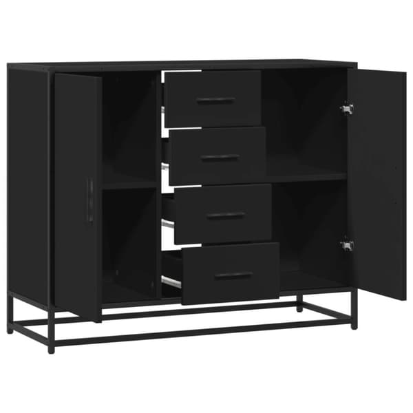 vidaXL Senkki musta 92x35x76 cm tekninen puu