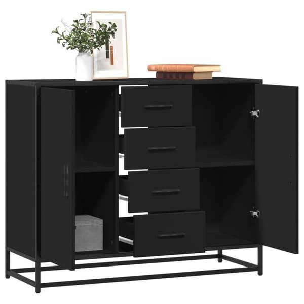 vidaXL Senkki musta 92x35x76 cm tekninen puu