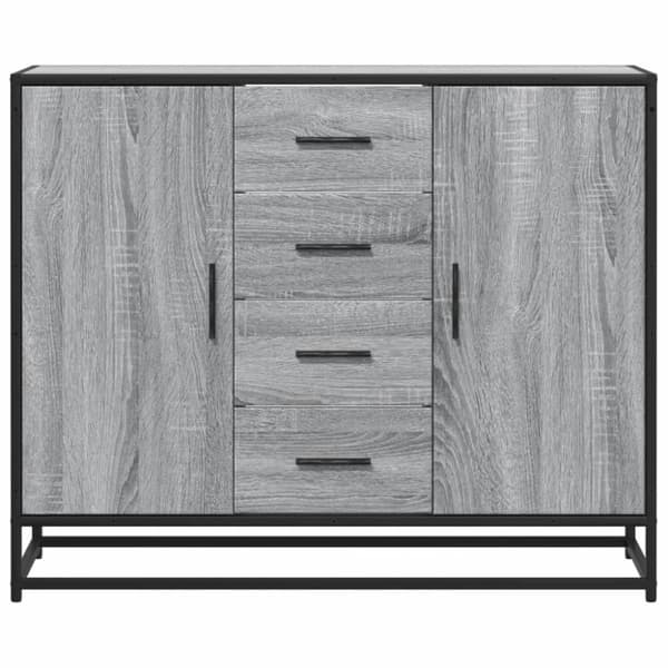 vidaXL skænk 92x35x76 cm konstrueret træ grå sonoma-eg