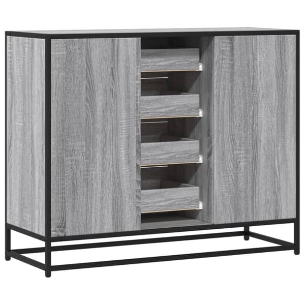 vidaXL skænk 92x35x76 cm konstrueret træ grå sonoma-eg