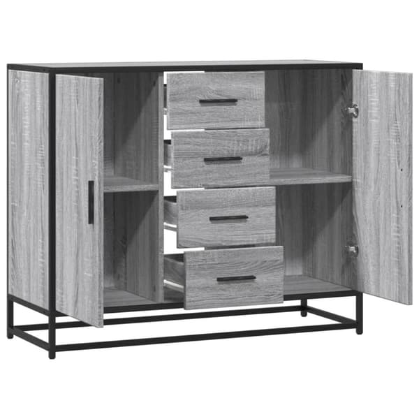 vidaXL skænk 92x35x76 cm konstrueret træ grå sonoma-eg