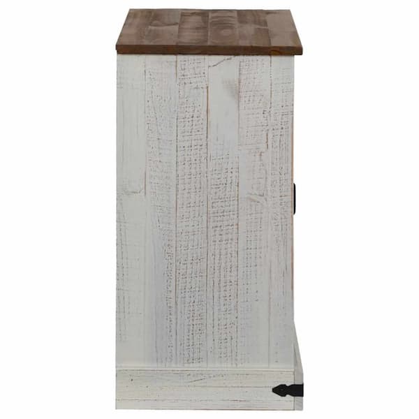 vidaXL skænk HALDEN med skydedør 80x40x80 cm massivt træ hvid