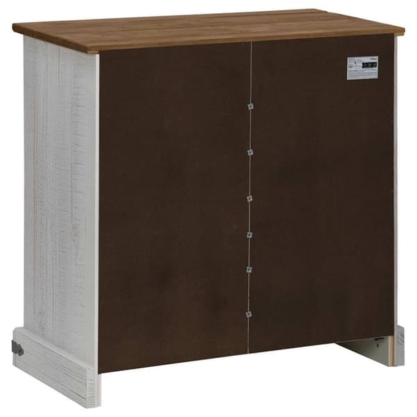 vidaXL skænk HALDEN med skydedør 80x40x80 cm massivt træ hvid