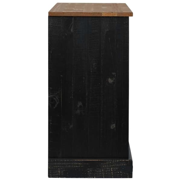 vidaXL skænk HALDEN 2 skydedøre 112x40x80 cm massivt træ sort