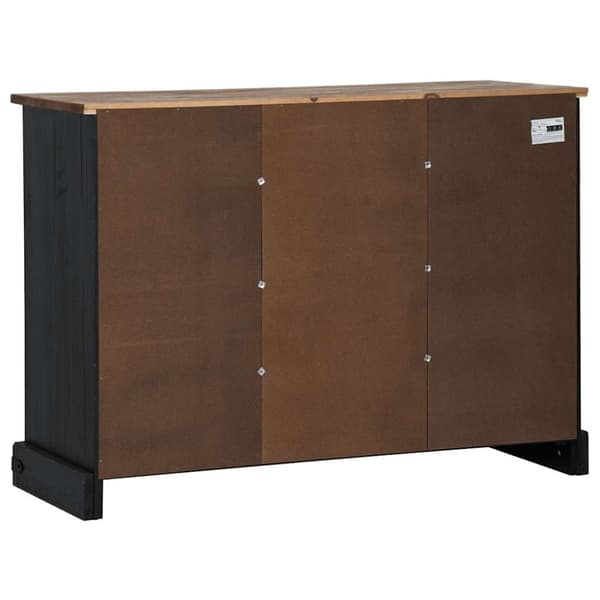 vidaXL skænk HALDEN 2 skydedøre 112x40x80 cm massivt træ sort