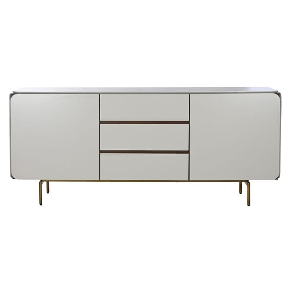Sivupöytä Home ESPRIT Valkoinen Ruskea Kullattu Puu Puu MDF 183 X 41,5 X 80 cm