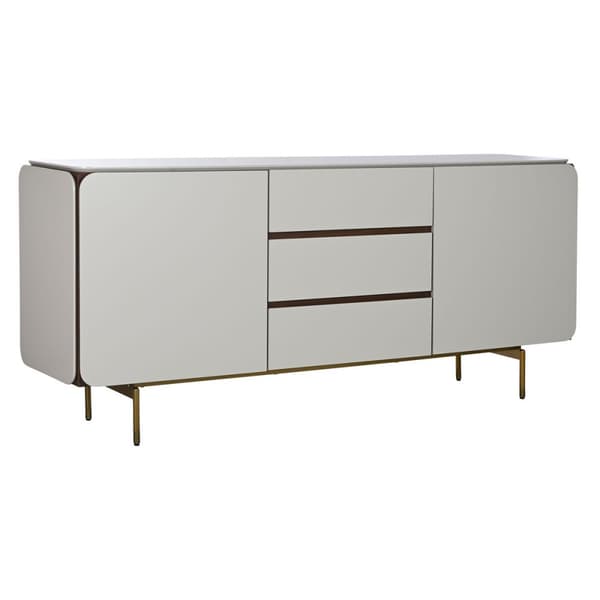 Sivupöytä Home ESPRIT Valkoinen Ruskea Kullattu Puu Puu MDF 183 X 41,5 X 80 cm
