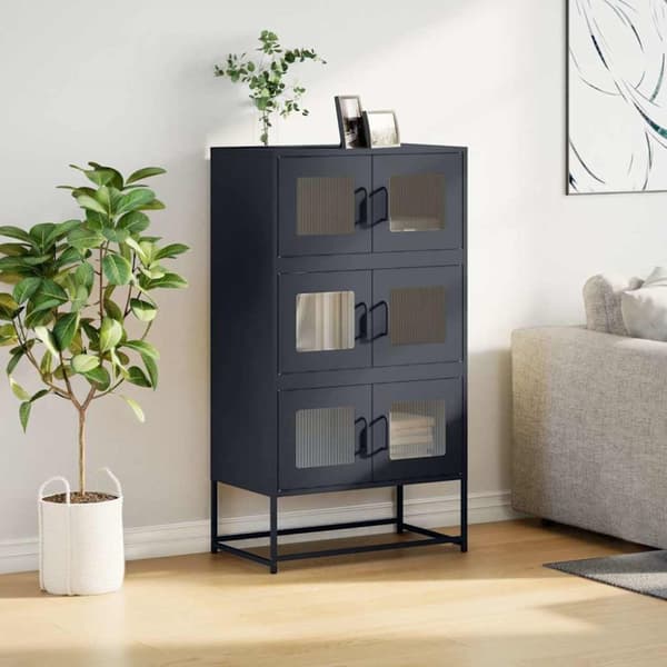 Highboard antracit 68x39x123 cm stål