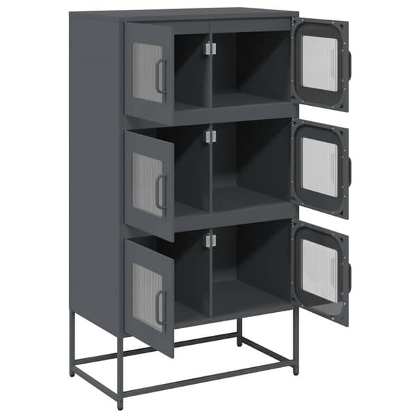 Highboard antracit 68x39x123 cm stål