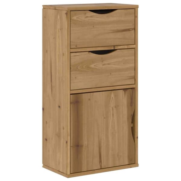 vidaXL Sideskap med skuffer ODDA 40x24x79 cm heltre furu