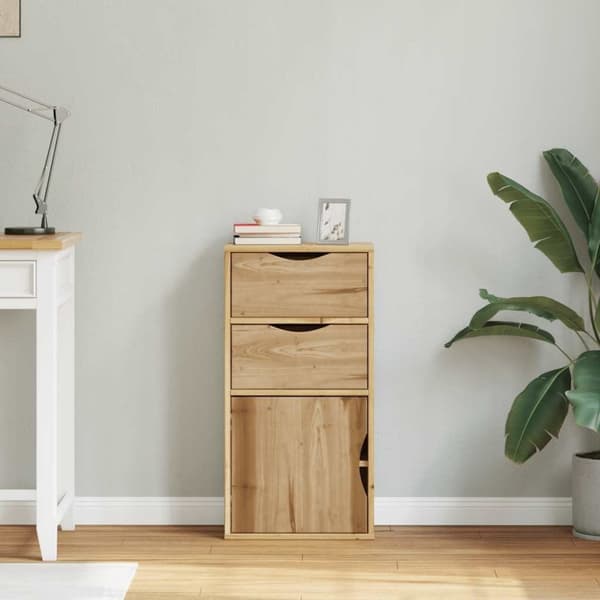 vidaXL Sideskap med skuffer ODDA 40x24x79 cm heltre furu