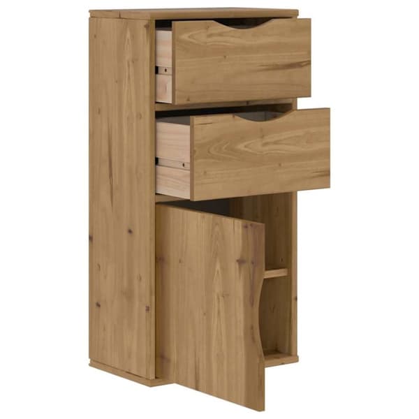 vidaXL Sideskap med skuffer ODDA 40x24x79 cm heltre furu