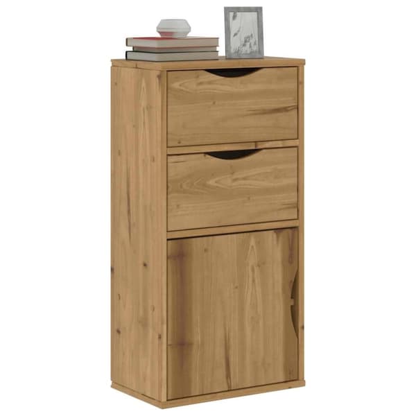 vidaXL Sideskap med skuffer ODDA 40x24x79 cm heltre furu