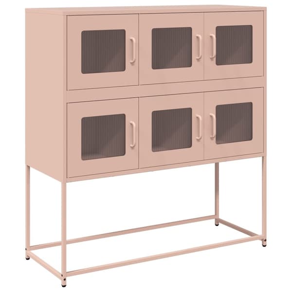 Sidoskåp rosa 100,5x39x107 cm kallvalsat stål
