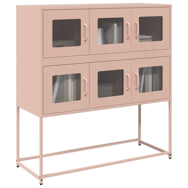 Sidoskåp rosa 100,5x39x107 cm kallvalsat stål