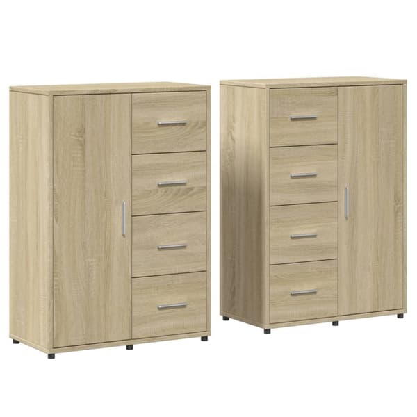 Skänkar 2 st sonoma-ek 60x31x84 cm konstruerat trä