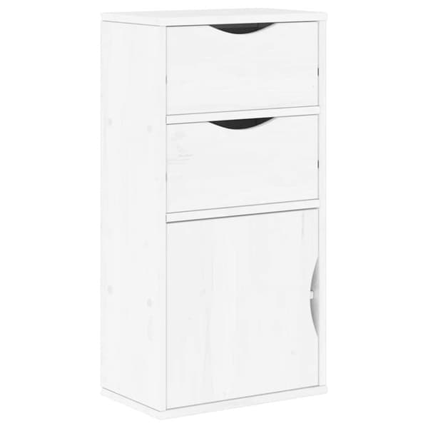 Sidoskåp med lådor "ODDA" vit 40x24x79 cm massiv furu