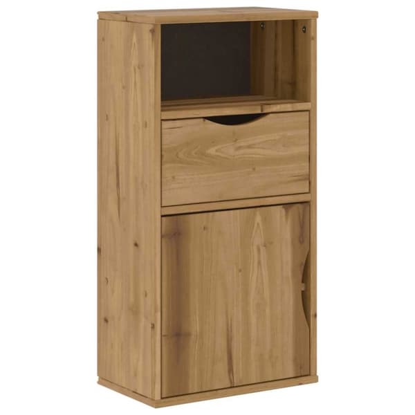 vidaXL sideskab ODDA med skuffe 40x24x79 cm massivt fyrretræ