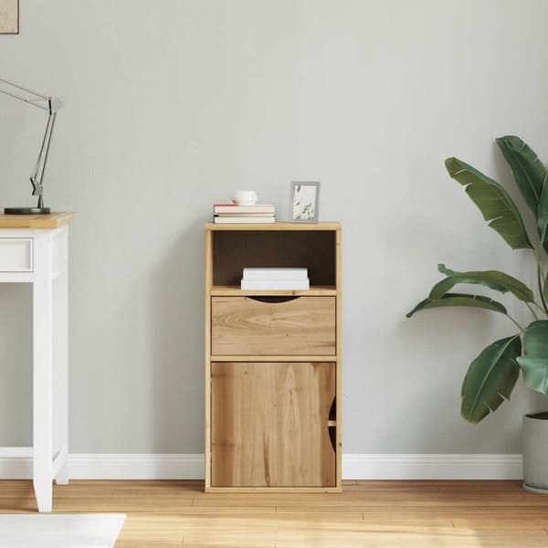 vidaXL sideskab ODDA med skuffe 40x24x79 cm massivt fyrretræ