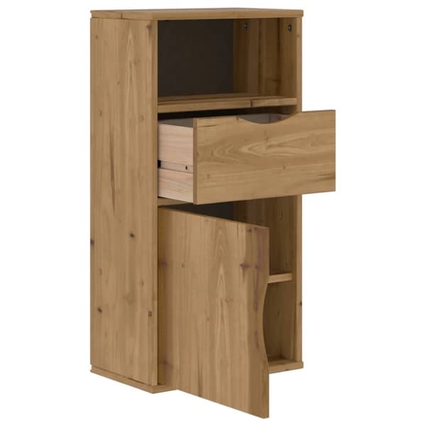 vidaXL sideskab ODDA med skuffe 40x24x79 cm massivt fyrretræ