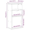 Miniatyrbillede 11 af 11: vidaXL sideskab ODDA med skuffe 40x24x79 cm massivt fyrretræ
