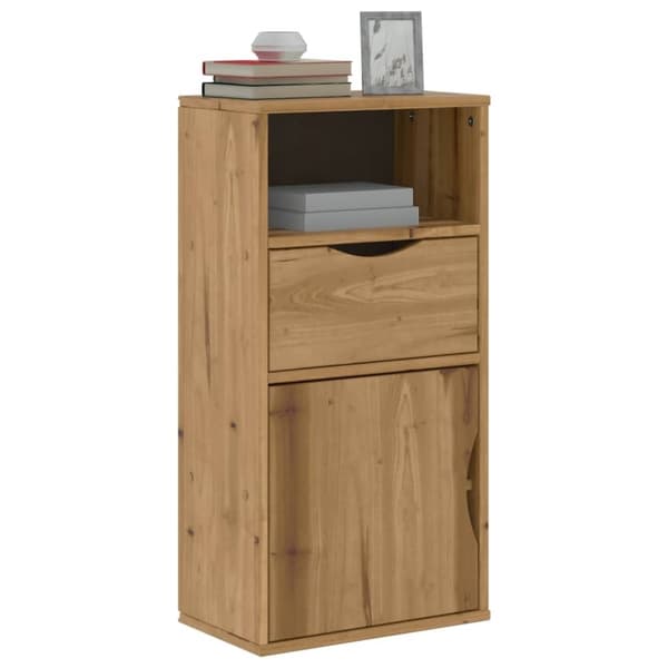 vidaXL sideskab ODDA med skuffe 40x24x79 cm massivt fyrretræ