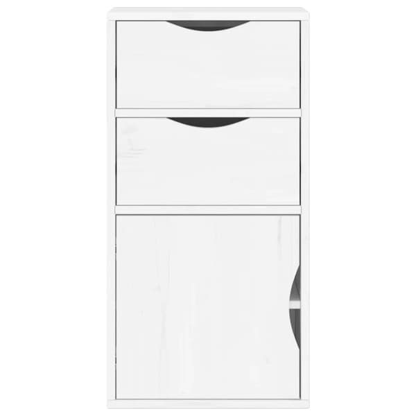 vidaXL sideskab ODDA med skuffer 40x24x79 cm massivt fyrretræ hvid
