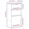 Miniatyrbillede 11 af 11: vidaXL sideskab ODDA med skuffer 40x24x79 cm massivt fyrretræ hvid