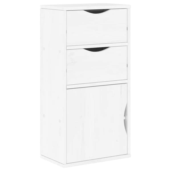vidaXL sideskab ODDA med skuffer 40x24x79 cm massivt fyrretræ hvid