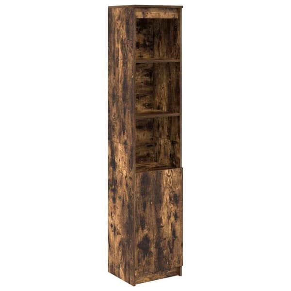 Highboard rökt ek 37,5x35x180 cm konstruerat trä