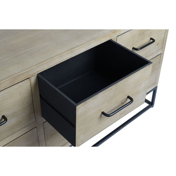 Skänk DKD Home Decor Svart Naturell Metall Trä MDF 120 x 40 x 64 cm