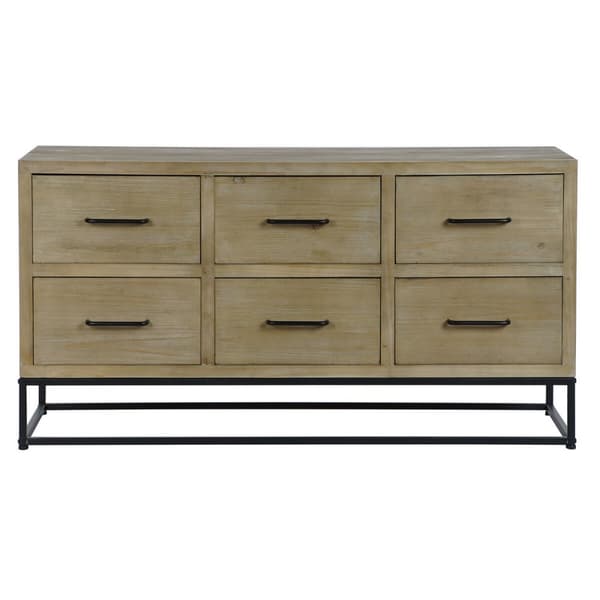 Skänk DKD Home Decor Svart Naturell Metall Trä MDF 120 x 40 x 64 cm