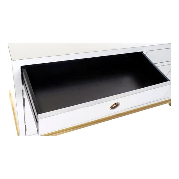Skænk DKD Home Decor Kamakura Hvid Gylden Metal Poppel 150 x 50 x 80 cm (150 x 50 x 80 cm)