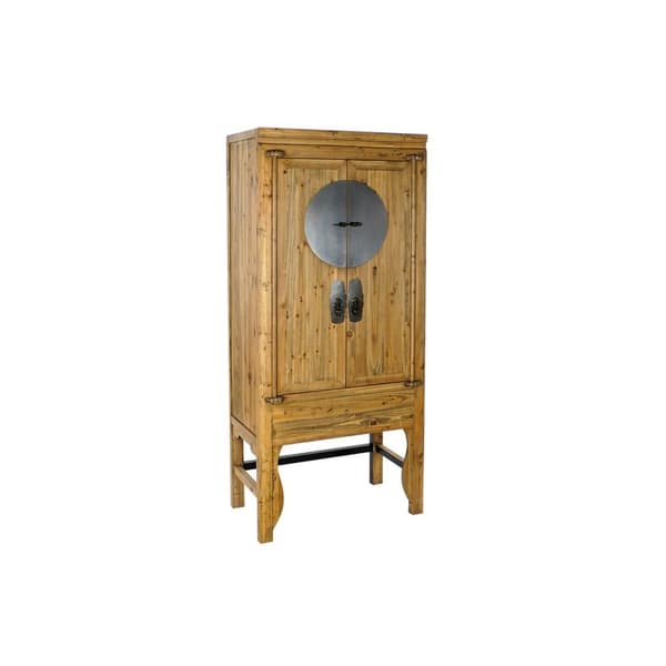 Skab DKD Home Decor Natur Metal Gran 85 x 44 x 194 cm