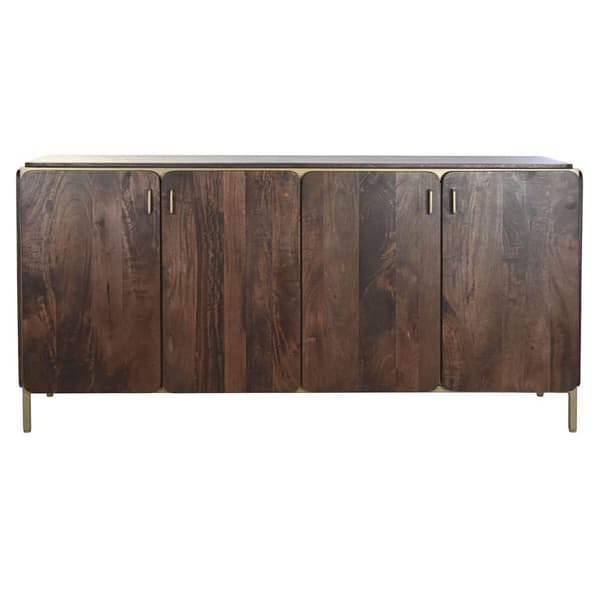 Skænk DKD Home Decor Brun Stål Mangotræ 160 x 40 x 81 cm