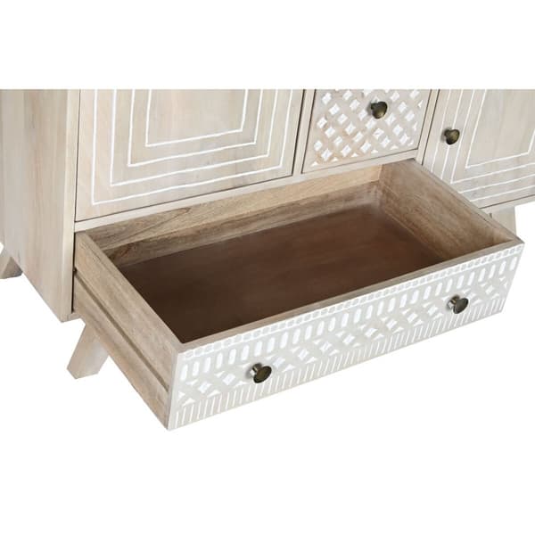 Skænk DKD Home Decor Hvid Natur Mangotræ 115 x 42 x 75 cm