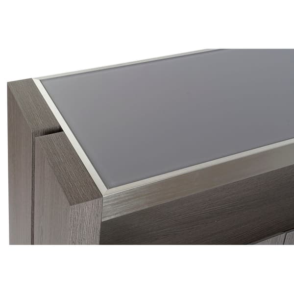 Sivupöytä DKD Home Decor Kristalli Harmaa Alumiini Ąžuolas Karaistu lasi (165 x 39 x 76 cm)